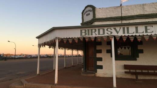 The plane will land at the front of the Birdsville Hotel.