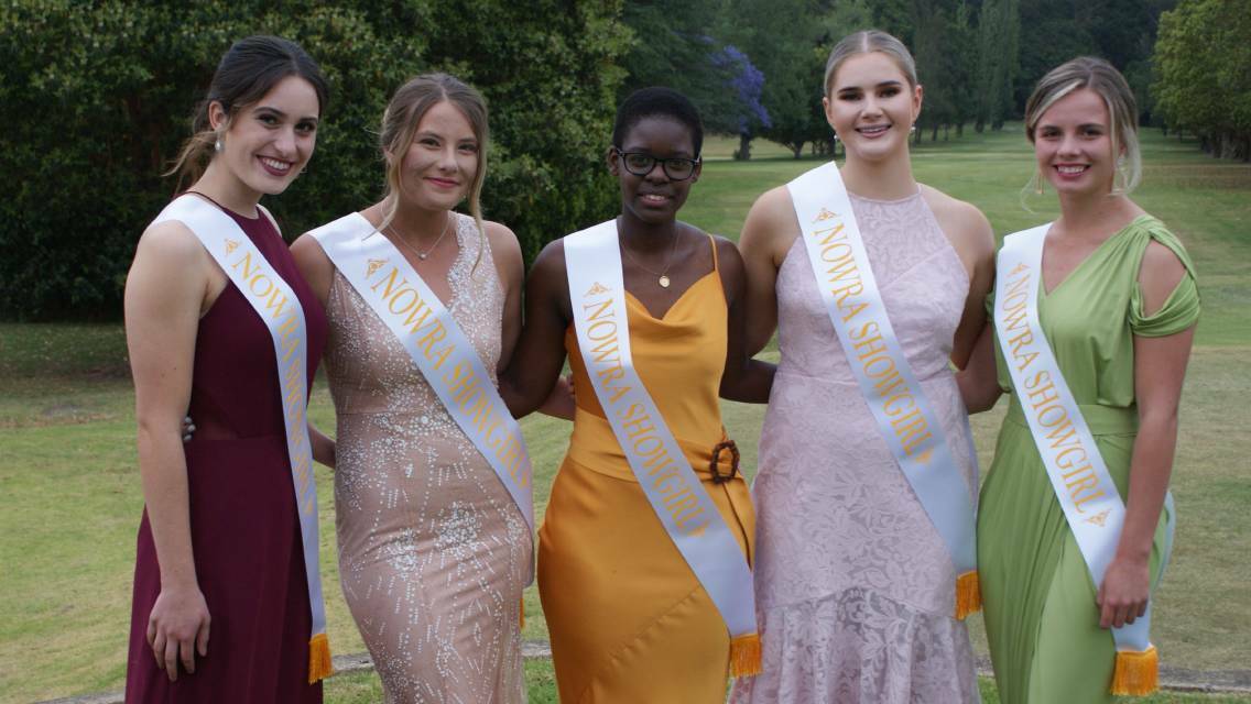 This year's crop of Nowra Showgirl entrants, including winner Annalise McDonald