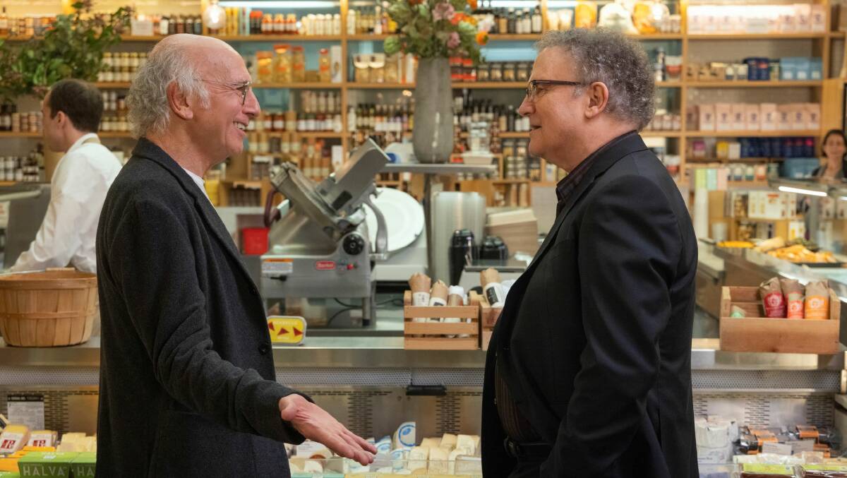 King of confrontation Larry David with Albert Brooks in the 11th season of Curb Your Enthusiasm. Picture: Foxtel