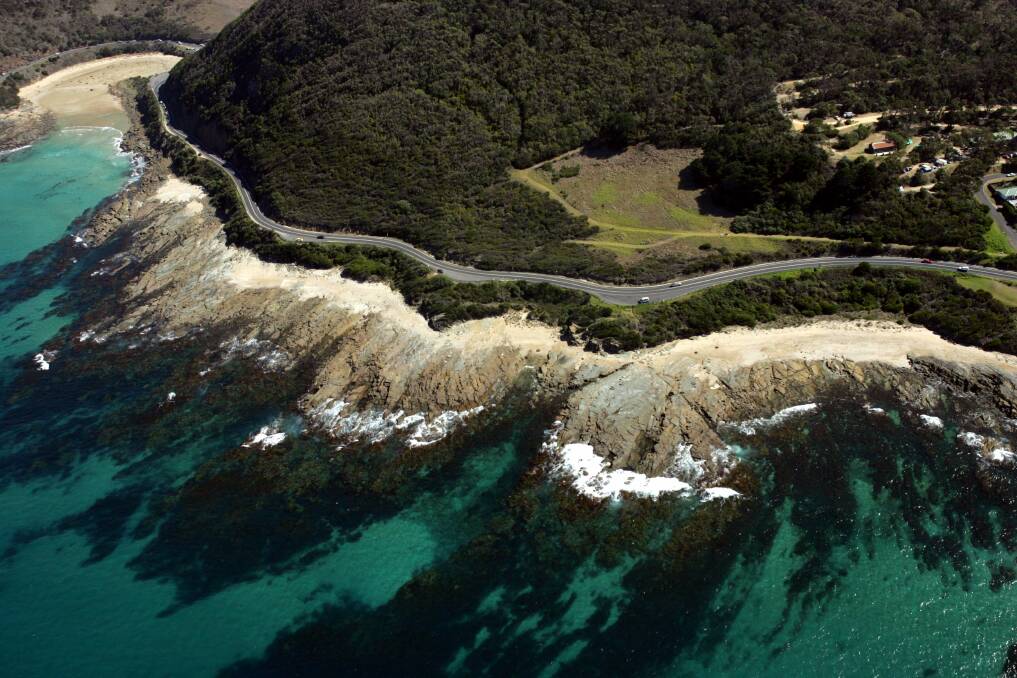 BIRD'S EYE VIEW: The Great Ocean Road is a spectacular sight. Picture: Wayne Taylor 