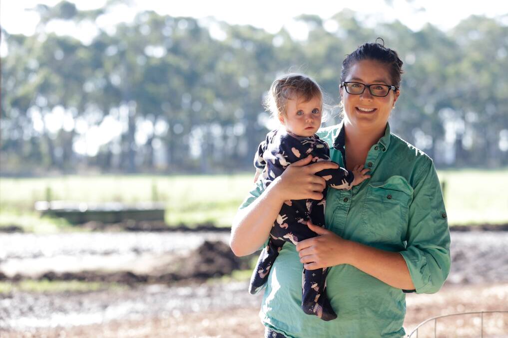 Carpendeit's Carlie Barry with daughter Tilly, 10 months. Picture: Mark Witte