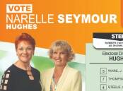 How to vote card purporting to show Pauline Hanson and Narelle Seymour on the party's website.
