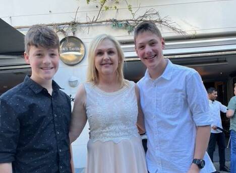 Jenny Ware with twin sons James (left) and Nicholas. Picture: supplied