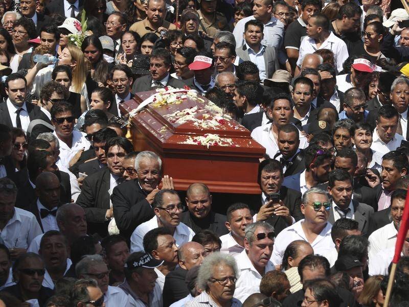 There was an outpouring of grief for former Peruvian president Alan Garcia at his funeral in Lima.