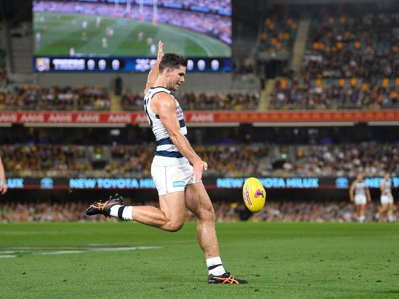 Tom Hawkins is hoping to build a powerful combination with Jeremy Cameron at Geelong in 2021.