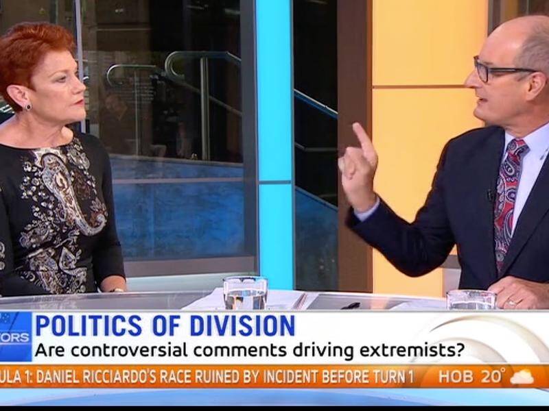 Sunrise host David Koch challenged One Nation leader Pauline Hanson over her anti-Muslim rhetoric.