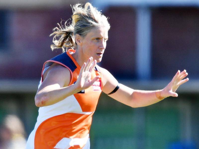Forty-year-old Cora Staunton kicked two goals for GWS in their AFLW win over Gold Coast.