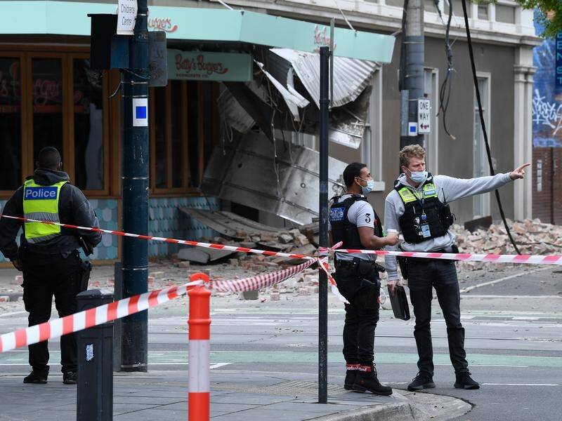 Among the Melbourne buildings damaged by the earthquake was Betty's Burgers on Chapel Street.