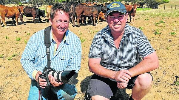 OGA Creative Agency managing director Ben Simpson with Mandayen Limousin stud principal Damian Gommers. File photo. 